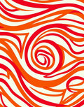 Dynamic Red Orange Swirl Pattern Rug