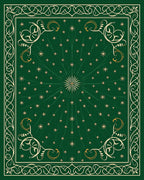 Ornate Green Starburst Scroll Rug