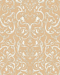 Damask Style Scrolling Floral Pattern Rug