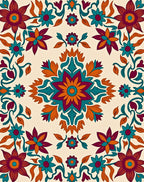 Bold Floral Vines Pattern Design Rug
