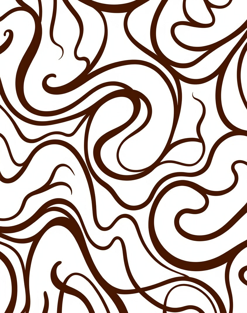 Swirling Abstract Line Art Rug