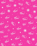 Hot Pink Script Starburst Repeating Rug