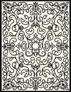 Elegant Black Floral Swirls Relief Rug
