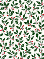 Evergreen Holly Berry Branch Arrangement Rug