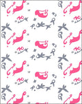 Pink Gray Whimsical Abstract Shapes Rug