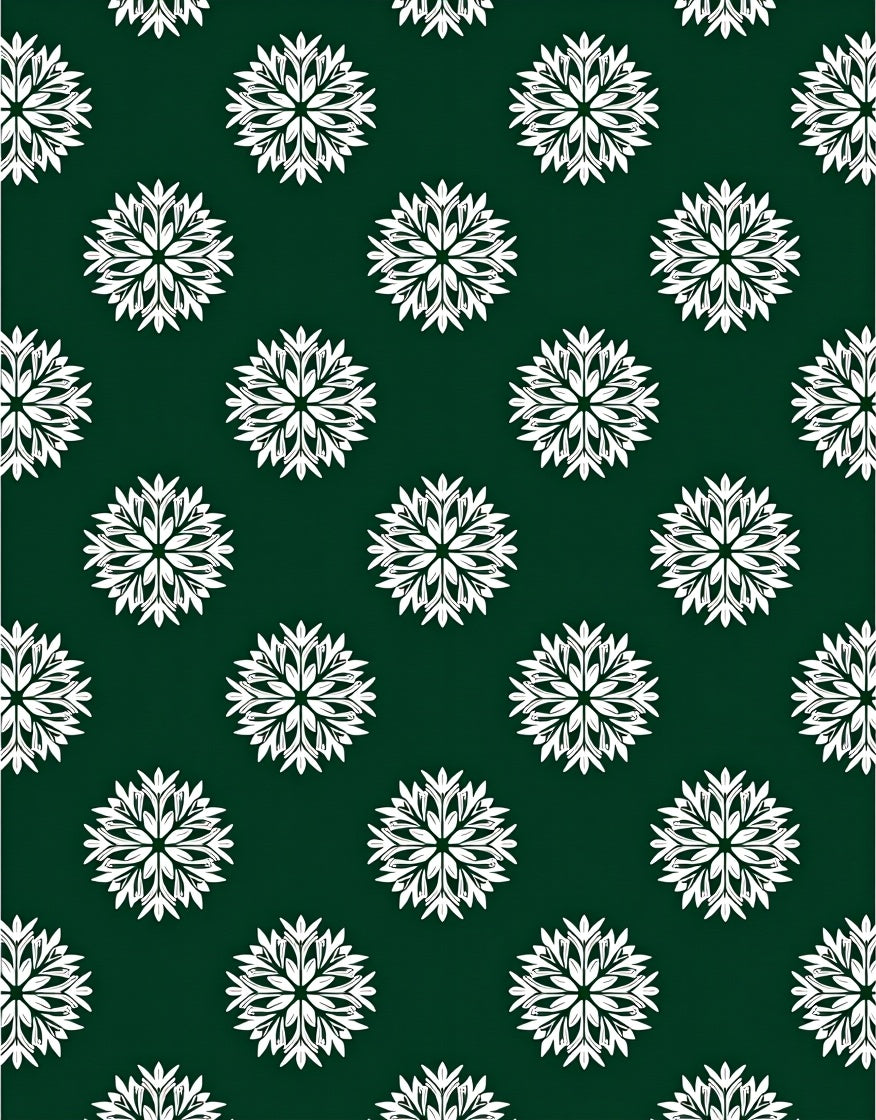White Starburst Floral Pattern Rug