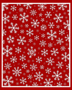 Crimson White Snowflake All Over Rug
