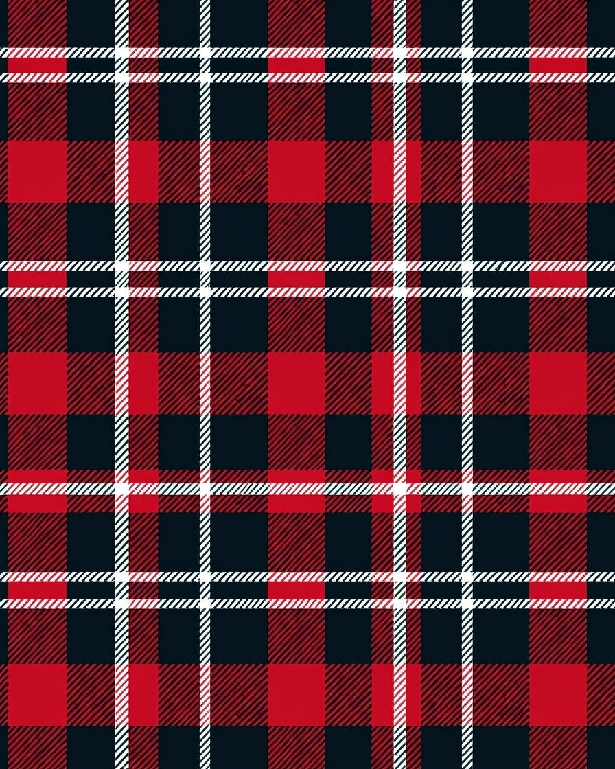 Bold Red Black Plaid Grid Pattern Rug