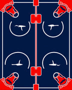 Hockey Arena Graphic Repeating Design Rug