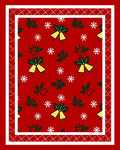 Festive Red Belles and Snowflakes Pattern Rug