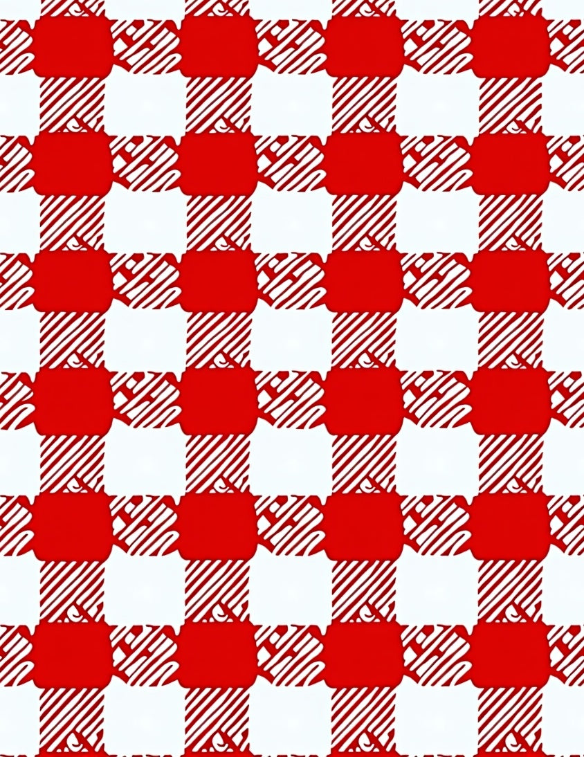 Red White Checkerboard Pattern Rug