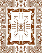 Abstract Brown Geometric Symmetry Rug