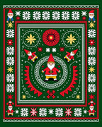 Whimsical Gnome Christmas Folk Art Rug