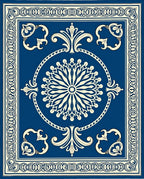 Imperial Blue Floral Medallion Pattern Rug
