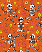 Dancing Skeletons Floral Whimsy Rug