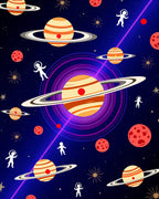 Cosmic Planets Astronauts Starry Design Rug