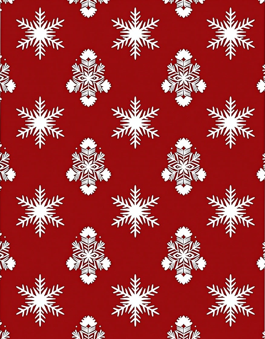Red Snowflake Pattern Design Rug