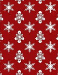 Red Snowflake Pattern Design Rug