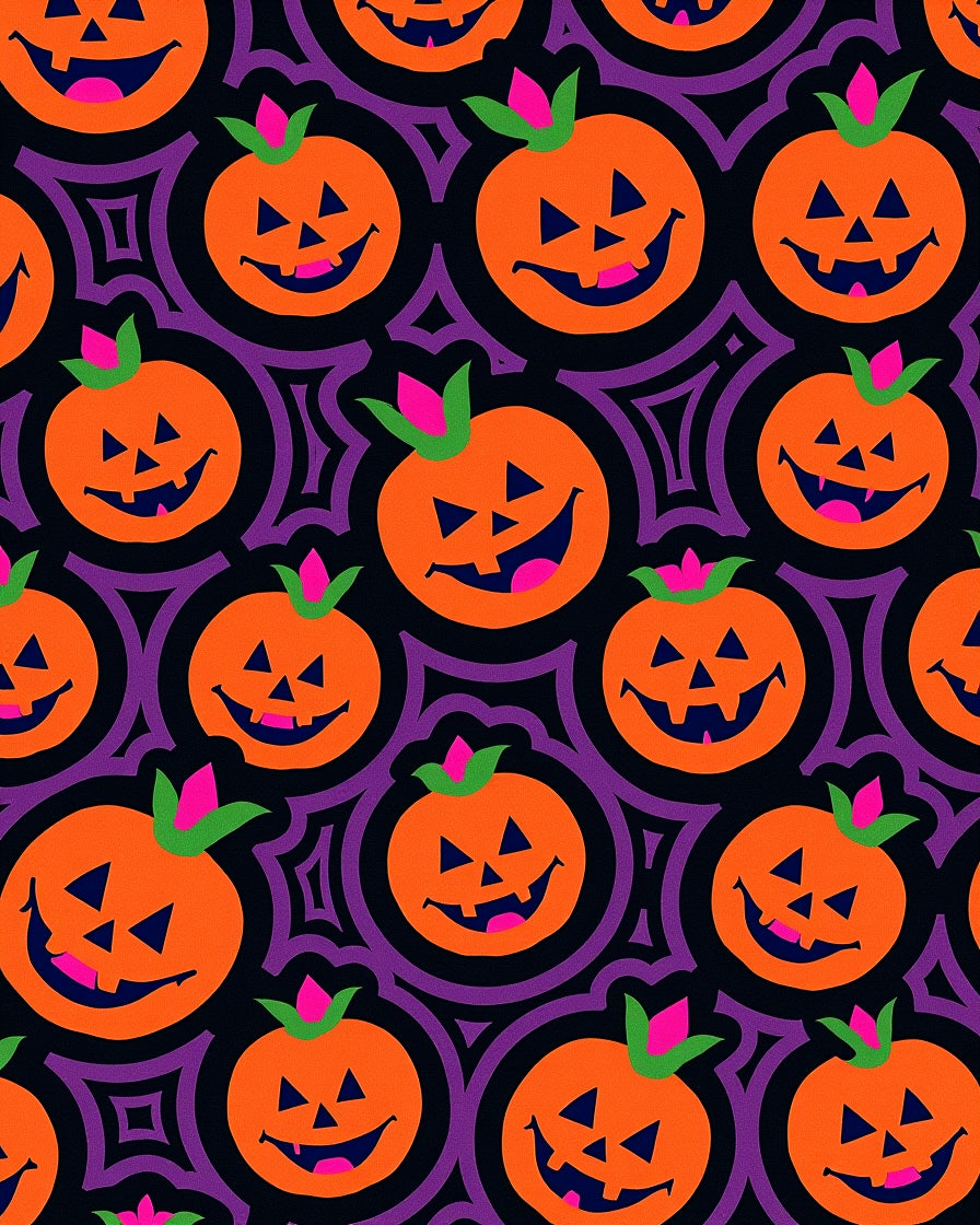 Spooky Jack O Lantern Pattern Rug