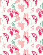 Abstract Pink Floral Shape Pattern Rug