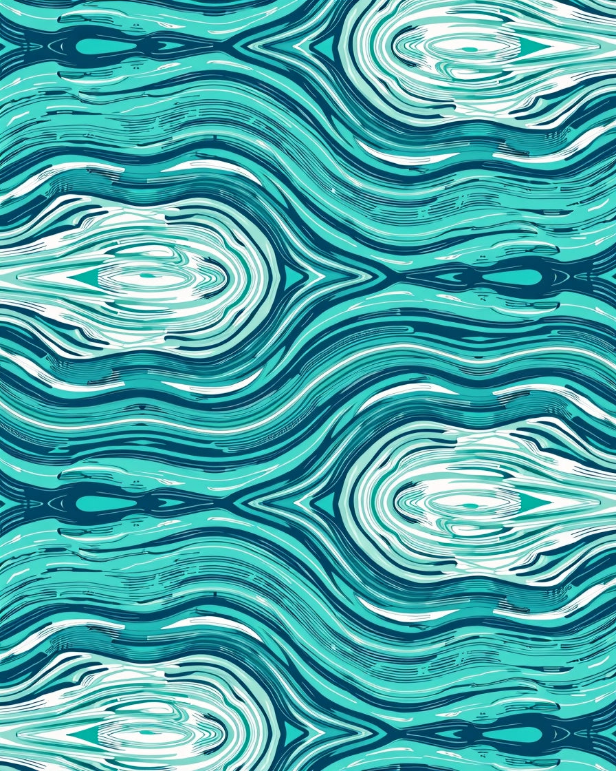 Oceanic Flow Abstract Line Art Rug