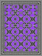 Bold Purple Black Abstract Pattern Rug