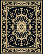 Ornate Floral and Scrollwork Pattern Rug