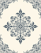 Ornate Floral Scrollwork Design Rug
