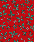 Festive Leafy Botanical Pattern Design Rug