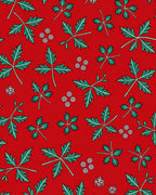 Festive Leafy Botanical Pattern Design Rug