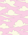 Whimsical Cloud Pattern Pink Design Rug