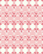 Pink White Geometric Pattern Design Rug