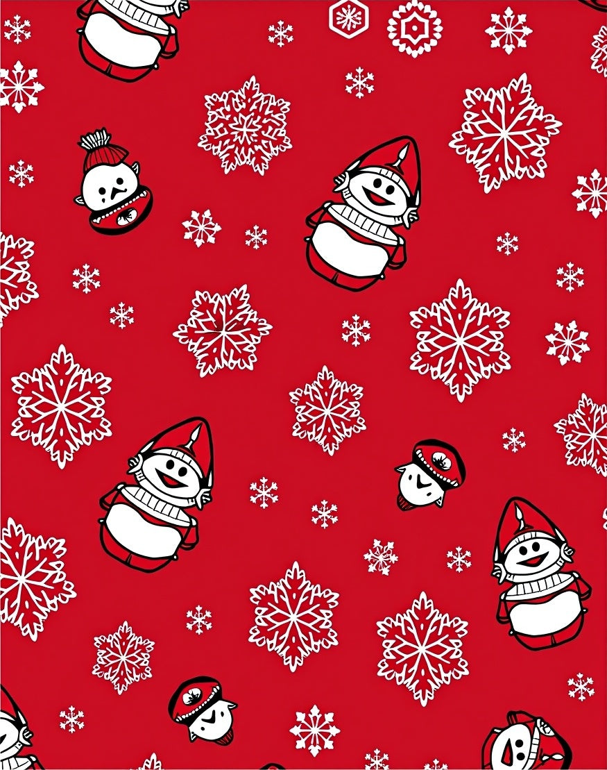 Charming Snowman Snowflake Pattern Design Rug