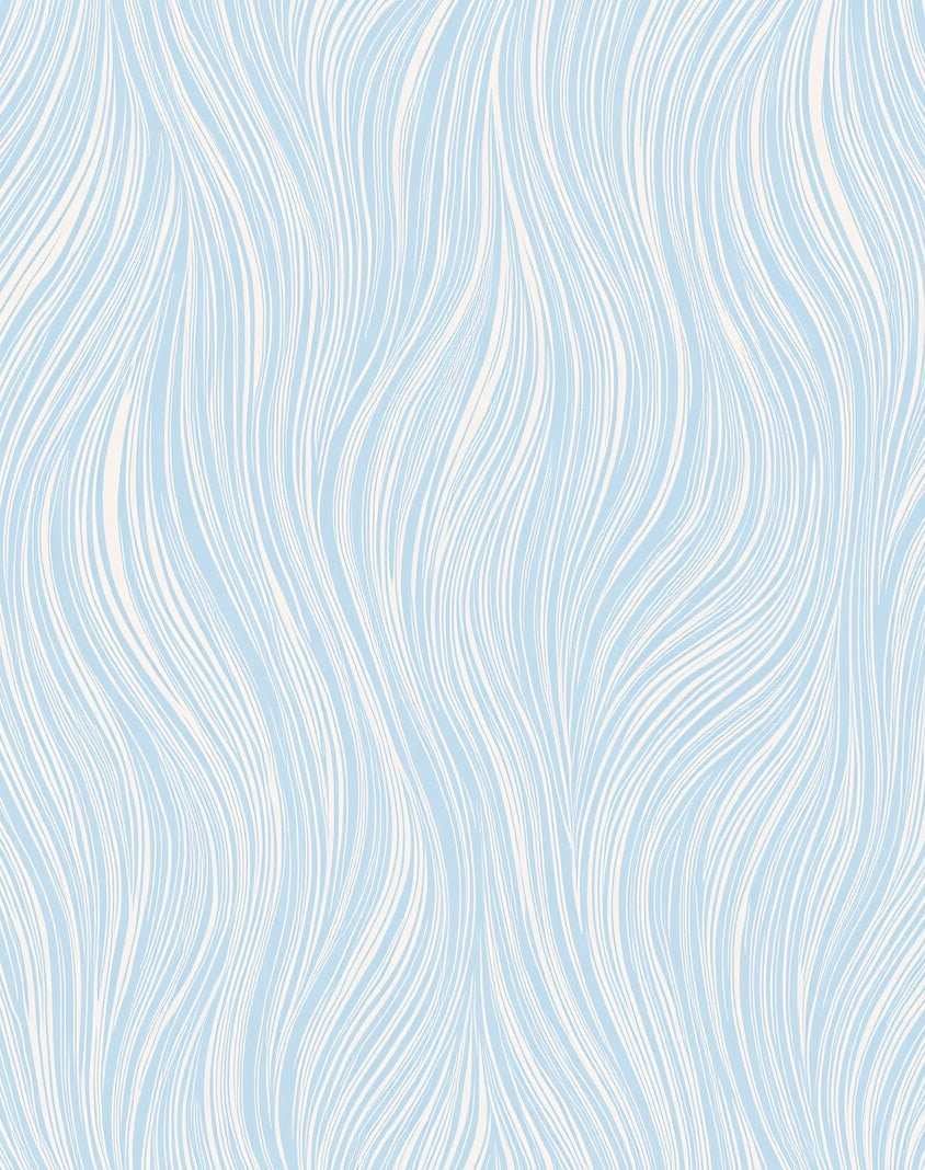 Calm Blue White Wavy Line Rug