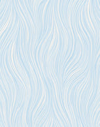 Calm Blue White Wavy Line Rug