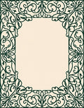 Elegant Scrollwork Floral Border Design Rug