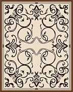 Elegant Black Swirl Pattern Rug