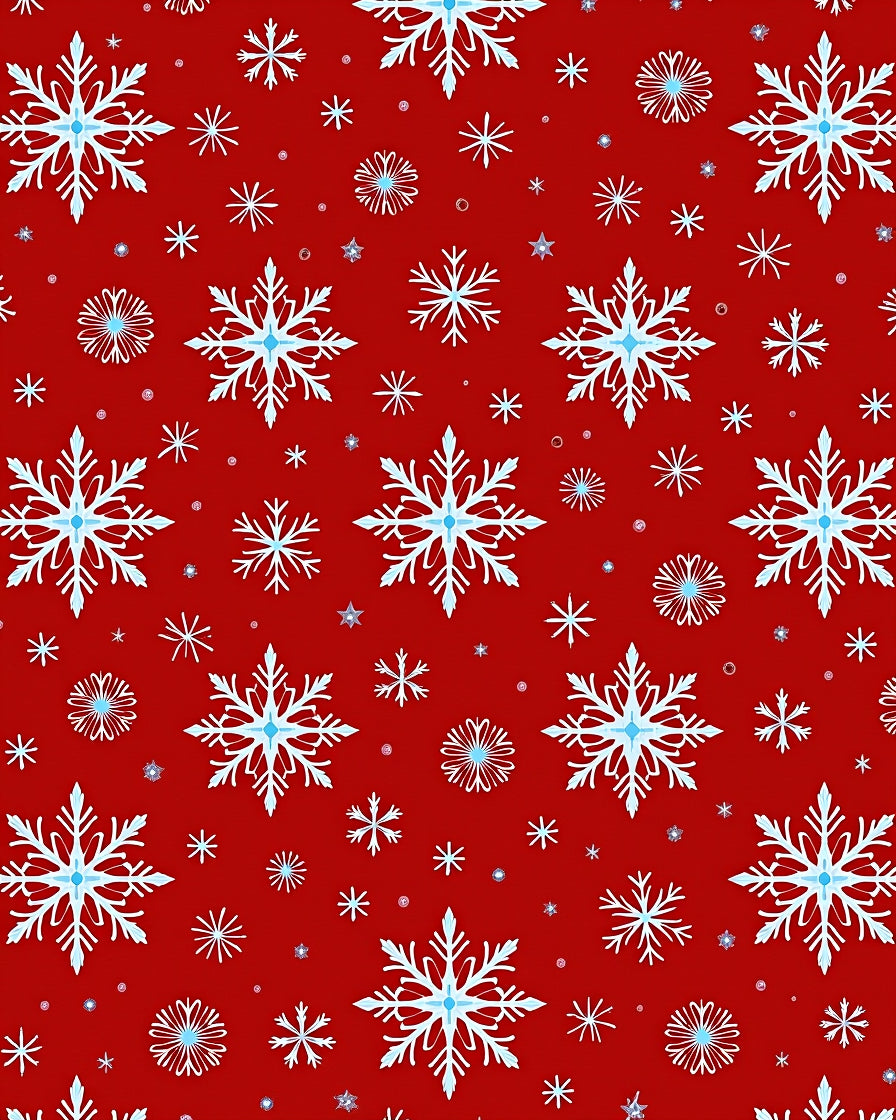 Winter Snowflake Pattern Red Rug