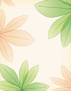 Soft Peach Green Leaf Outline Rug