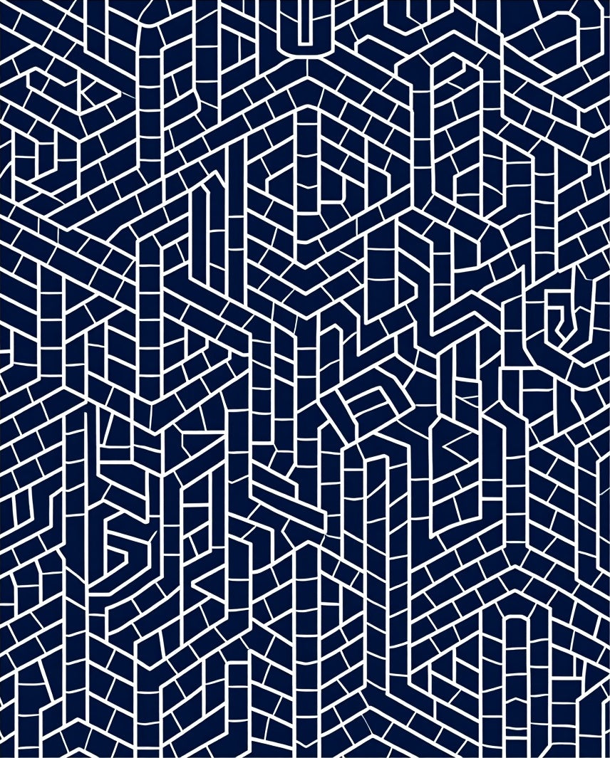 Geometric Labyrinth Pattern Rug