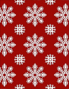 Red Snowflake Pattern Textile Rug