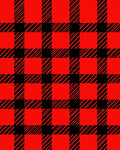 Classic Red Black Plaid Pattern Rug