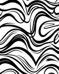 Bold Black White Swirl Pattern Rug