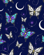 Night Sky Butterfly Moon Pattern Rug
