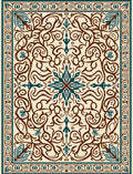 Ornate Floral Scrollwork Elegant Design Rug