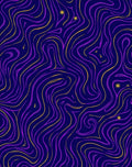 Swirling Cosmic Purple Gold Design Rug