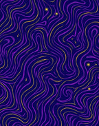 Swirling Cosmic Purple Gold Design Rug