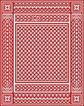 Intricate Red Geometric Pattern Rug