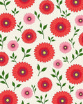 Bright Floral Pattern with Green Stems Rug