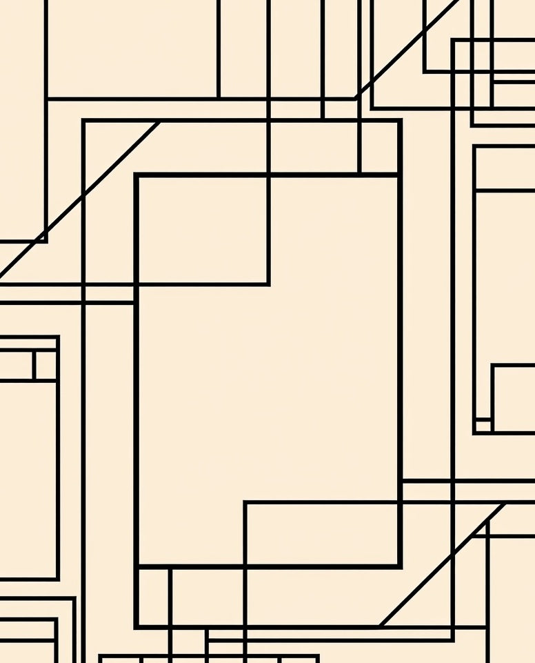 Modern Geometric Line Art Design Rug
